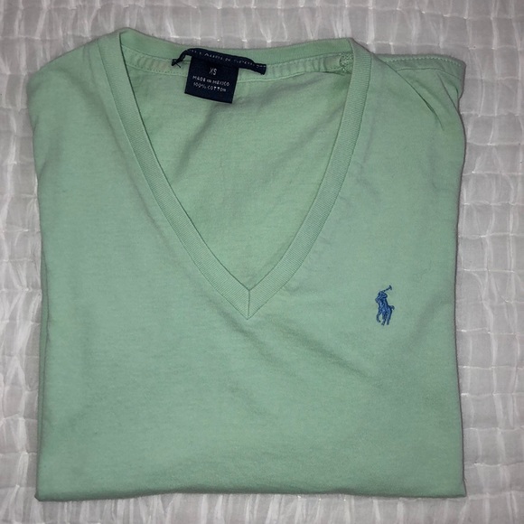 Ralph Lauren Tops Ralph Lauren Mint Green Polo V Neck Tee Shirt Xs